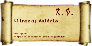 Klinszky Valéria névjegykártya