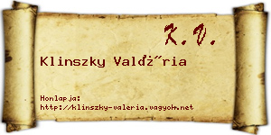 Klinszky Valéria névjegykártya